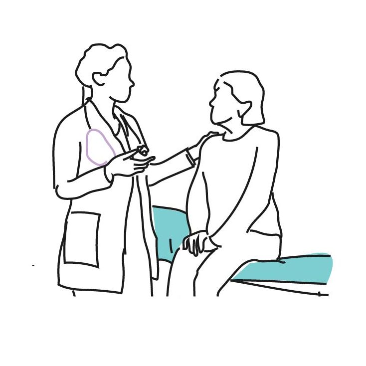 doctor talking to a patient illustration