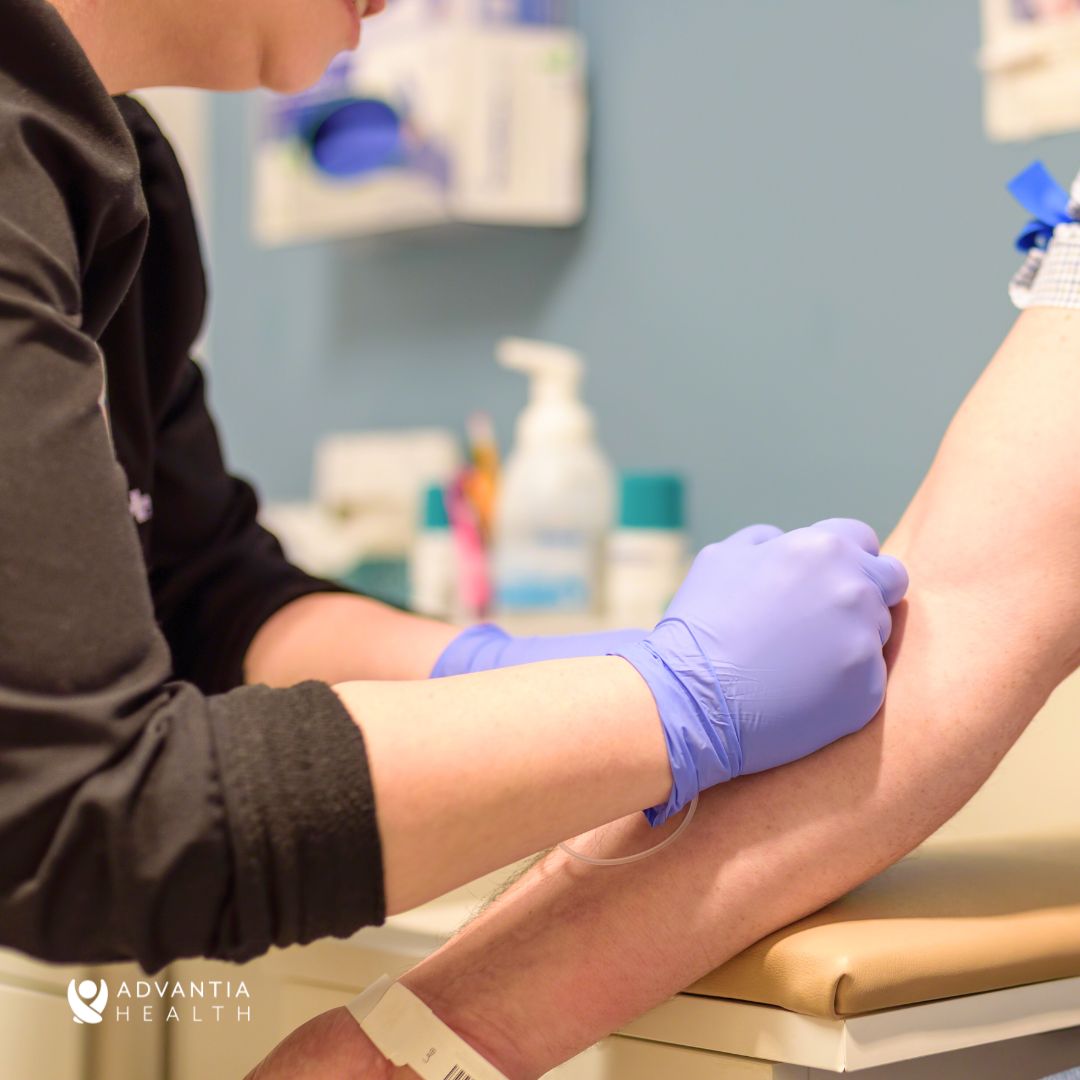 woman getting blood drawn