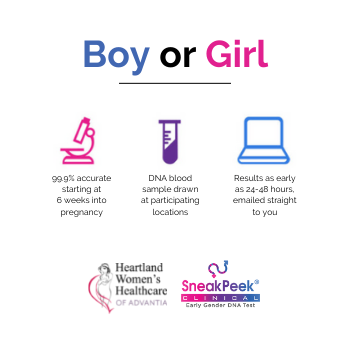 SneakPeek Early Gender Reveal Testing | Advantia Health