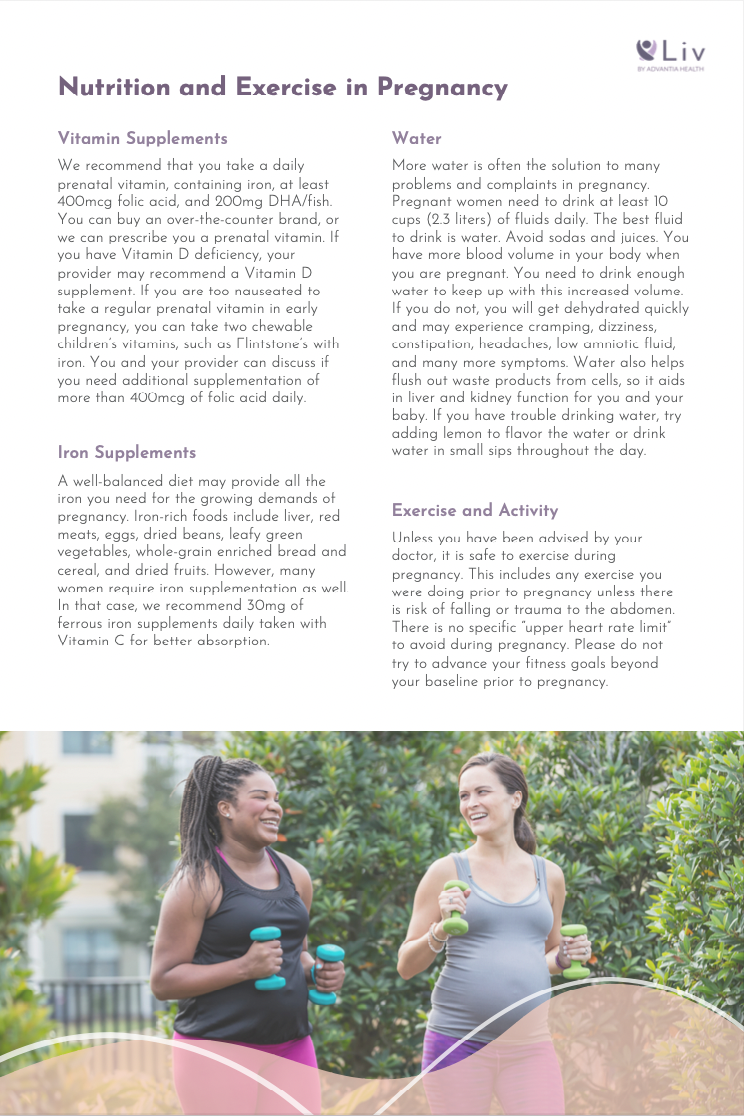 Nutrition And Exercise In Pregnancy